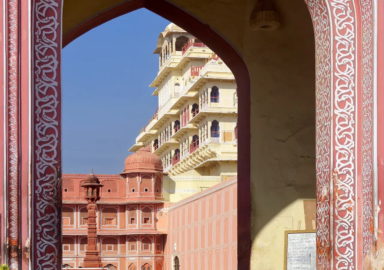 Decorated gateway at City Palace in Jaipur